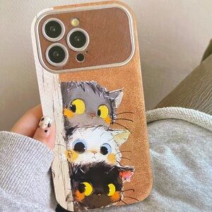 Cute Cat iPhone Case - Brown and Black